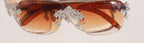 Lunettes de soleil  avec croix incrustée de Diamants Moissanite VVS KC.LUXURY