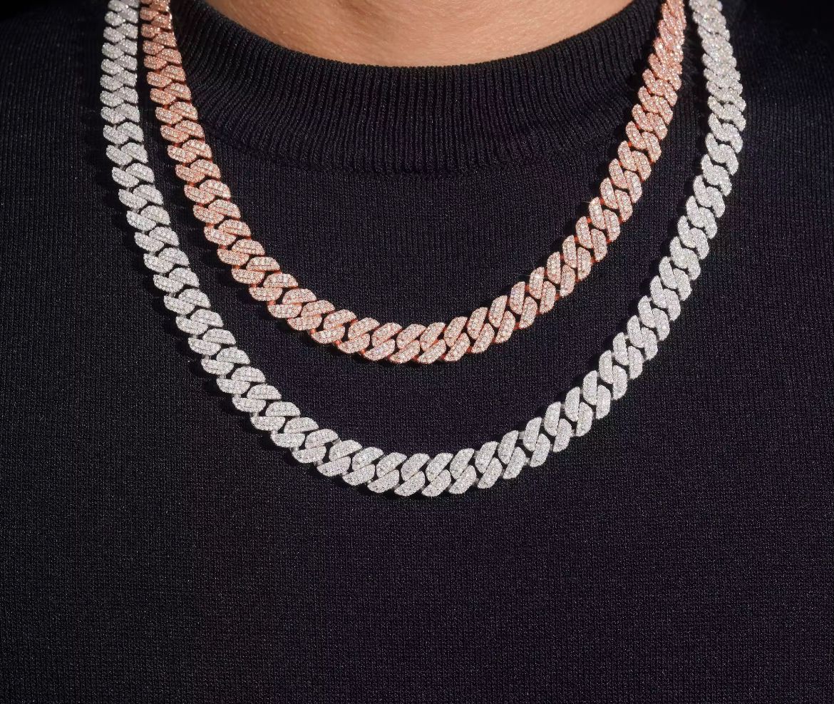 Chaîne à maillons cubains en Moissanite VVS1 de 10 mm KC.LUXURY