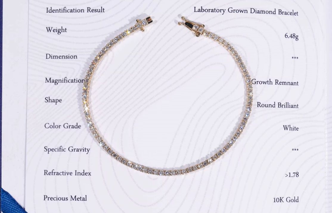 Bracelet tennis en Or blanc et Or massif 10k en Diamant de laboratoire VVS1 KC.LUXURY