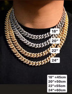 Chaîne cubaine en Or massif 10K de 10 mm en Moissanite VVS1 KC.LUXURY