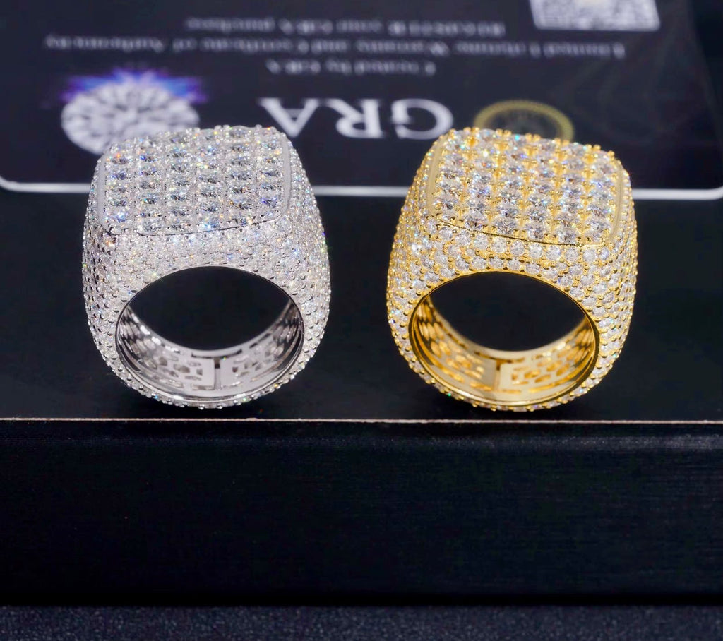 Bague en Argent S925 couleur Or et Blanc pour homme en Moissanite VVS KC.LUXURY
