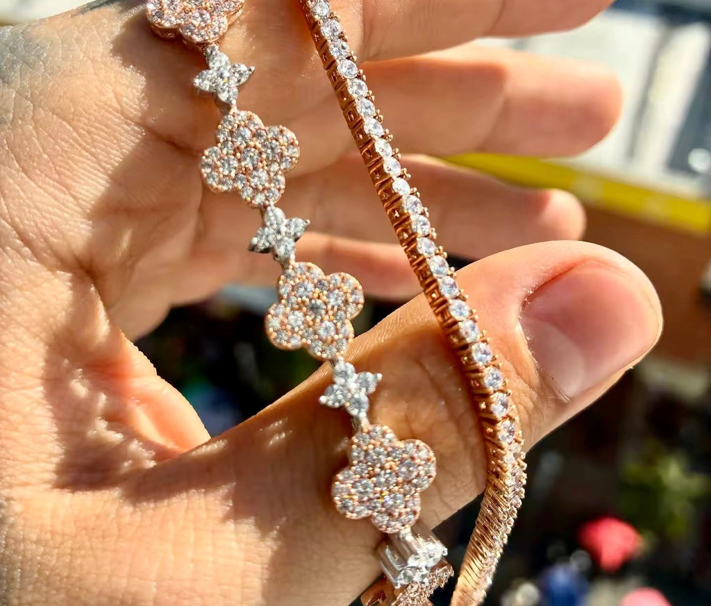 Bracelet tendance en Argent S925 Rose Moissanite VVS KC.LUXURY