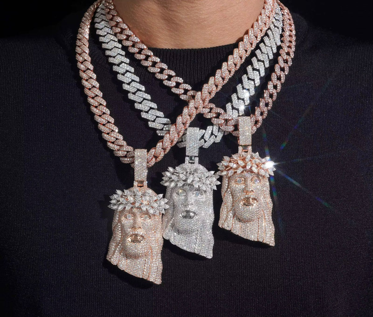 Pendentif Jésus en Argent S925 Moissanite VVS1 KC.LUXURY