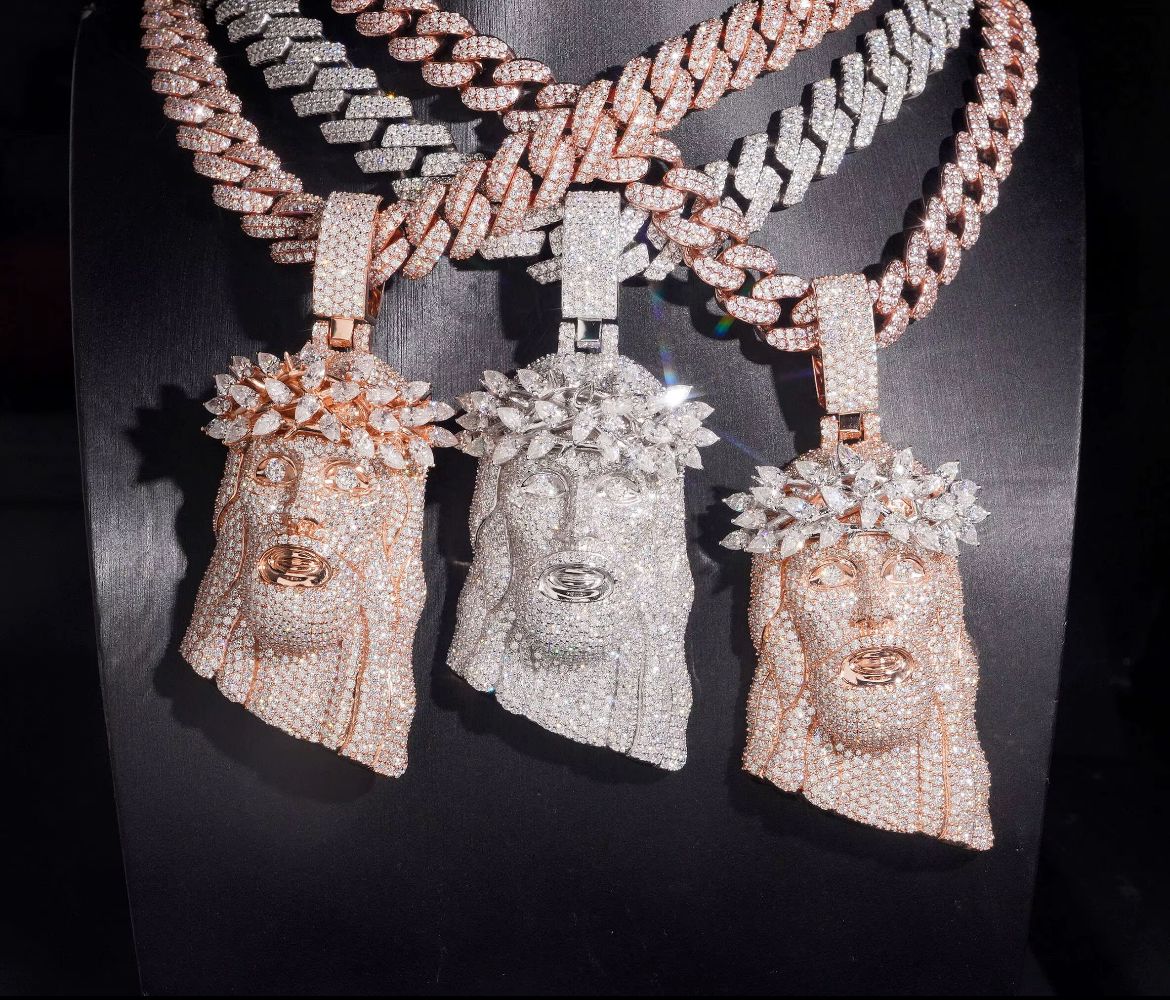 Pendentif Jésus en Argent S925 Moissanite VVS1 KC.LUXURY