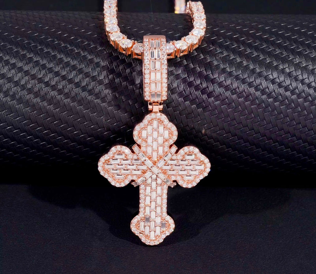 Pendentif croix en Argent S925 Moissanite VVS1 KC.LUXURY
