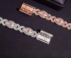 Bracelet Yeux de chat en argent 925, et argent 925 rose en Moissanite VVS1 KC.LUXURY