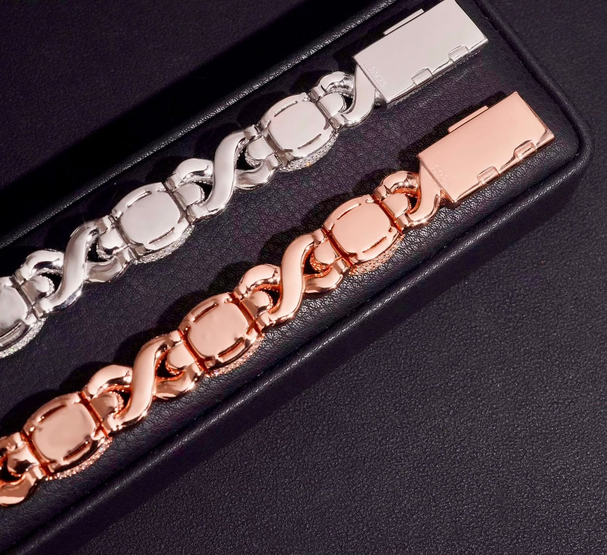 Bracelet Yeux de chat en argent 925, et argent 925 rose en Moissanite VVS1 KC.LUXURY