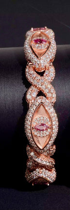 Bracelet Yeux de chat en argent 925, et argent 925 rose en Moissanite VVS1 KC.LUXURY