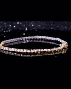 Bracelet tennis en Or blanc et Or massif 10k en Diamant de laboratoire VVS1