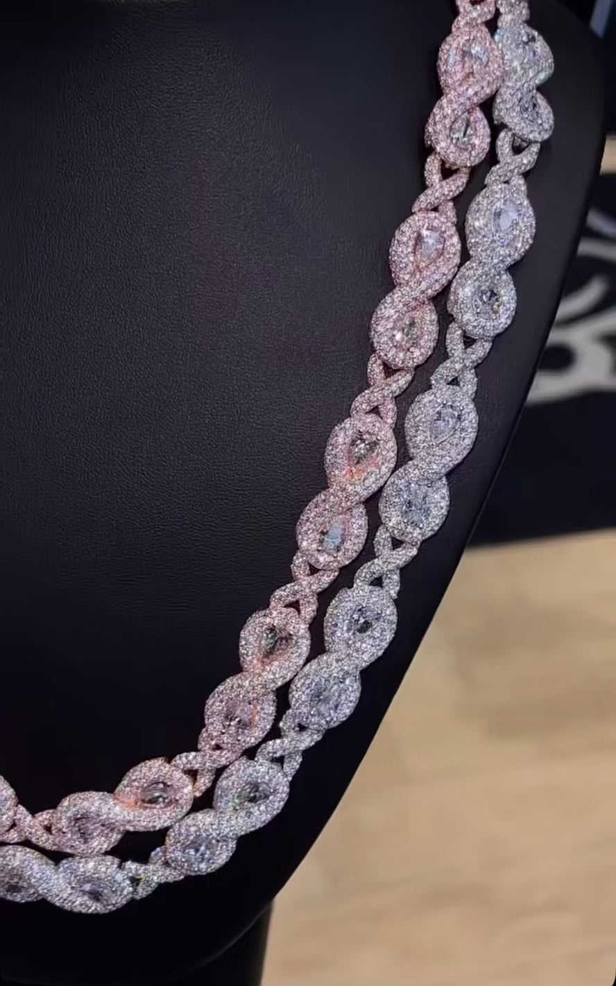 Collier Infinity en Argent 925 en moissanite 18mm