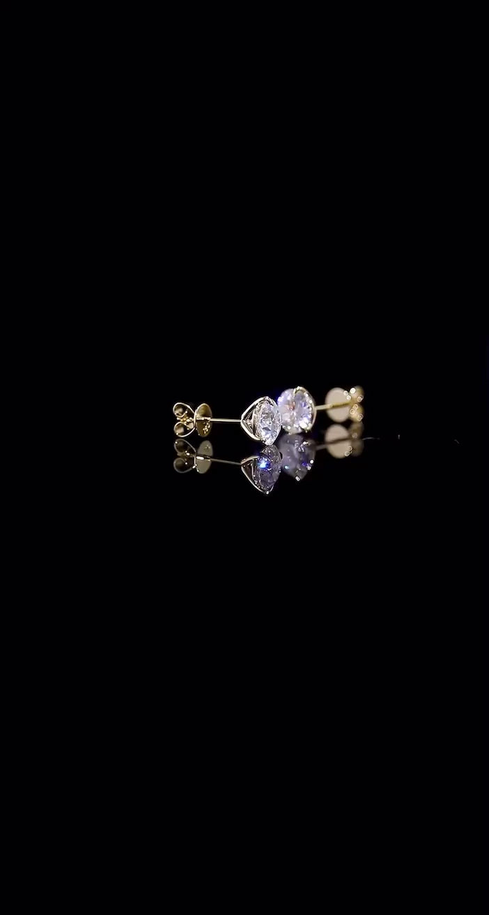 Boucles d’oreilles en or 18 K certifié Moissanite VVS1