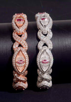 Bracelet Yeux de chat en argent 925, et argent 925 rose en Moissanite VVS1 KC.LUXURY